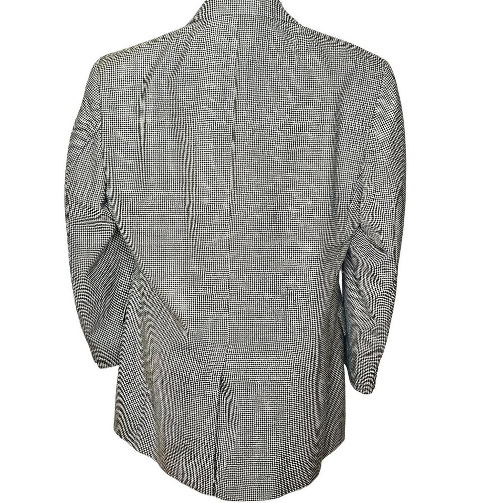 Lauren Ralph Lauren Mens Houndstooth Blazer 3-Button Wool Blend Size 42R Black & - Picture 6 of 16